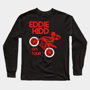 Eddie Kidd On Tour Retro Motorcycle Stuntman Long Sleeve T-Shirt